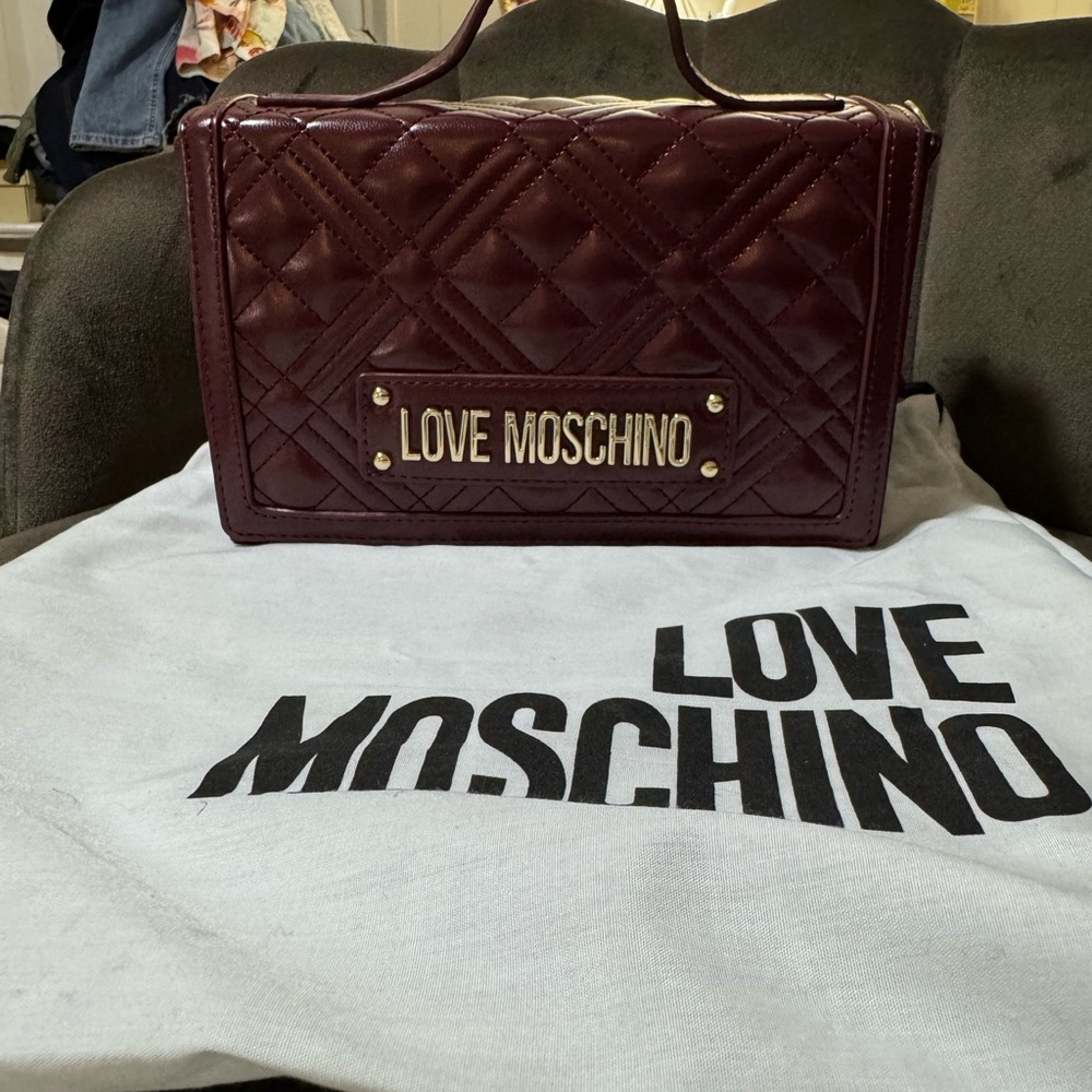 Love Moschino Burgundy Quilted Bag